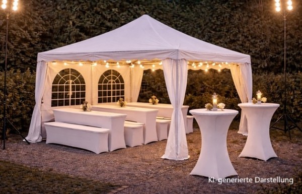 Miet-Pavillon Partyzelt 4 x 4 mtr. Pagode incl. Anlieferung